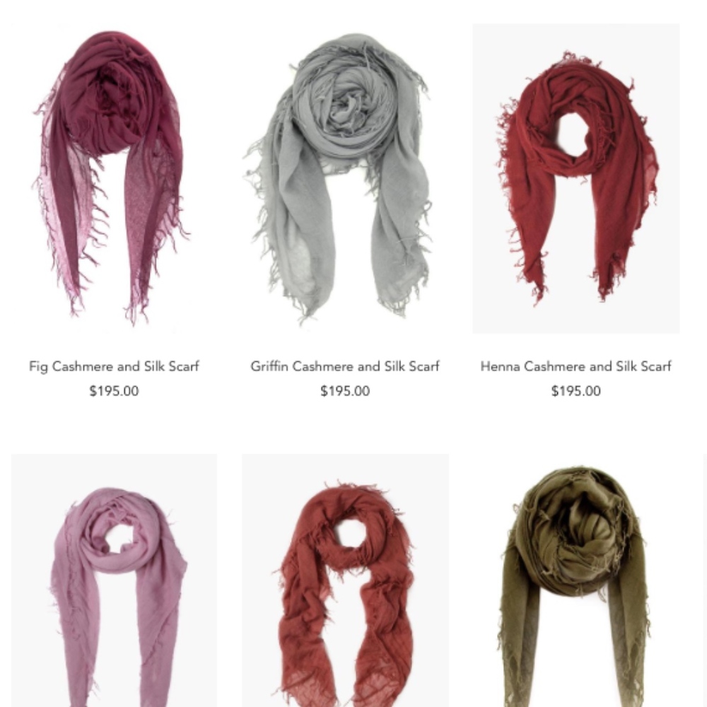 NWT Chan Luu cashmere silk scarves pashminas